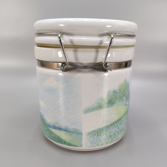 Disney Simply Pooh 6" Latched Lid Ceramic Crock Storage Jar Canister - Picture 5 of 10